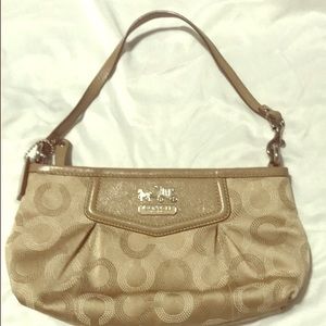 Beige Coach Wristlet Clutch